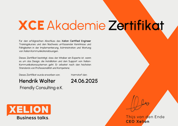 XCE Akademie Zertifikat